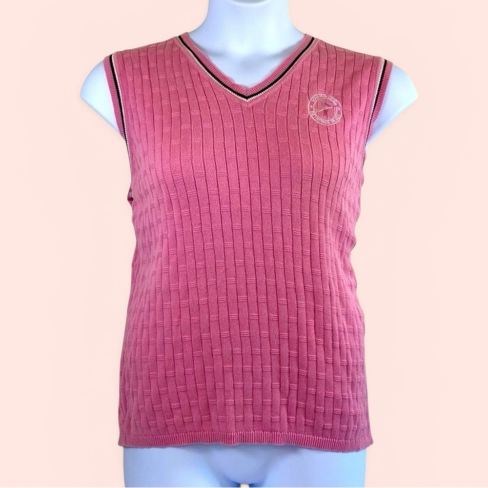 Ashworth Women’s XL Pink Golf Vest - RARE & VINTAGE 2002 US Open Bethpage Black